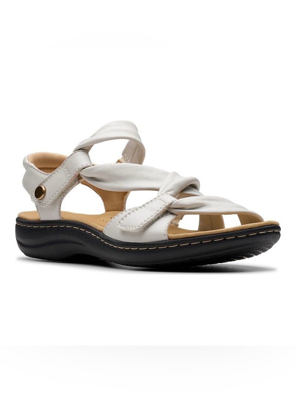 Clarks Laurieann Bell Off White Leather Comfort Sandals Size 10M